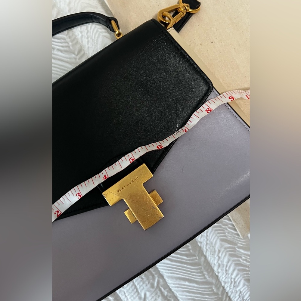 Tory Burch Black and Lavender Crossbody satchel small  bag . - Picture 9 of 11